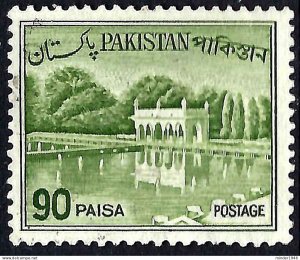 PAKISTAN 1962 QEII 90p Yellow Green, Shalimar Gardens Lahore SG142 FU