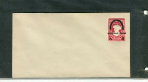 PHILIPPINES; 1940s early Postal stationary Envelope fine Mint surcharged 5c.