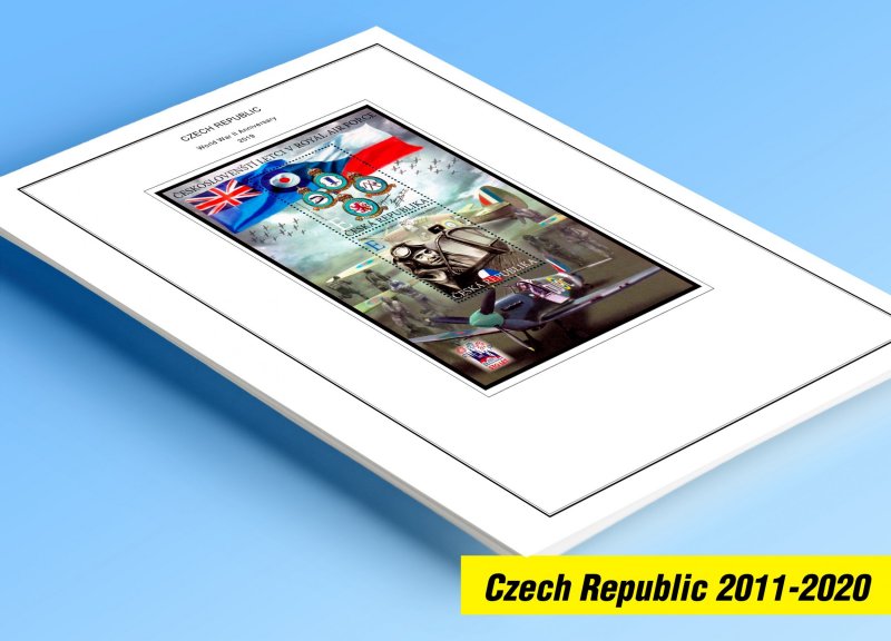 COLOR PRINTED CZECH REPUBLIC 2011-2020 STAMP ALBUM PAGES (70 illustrated pages)