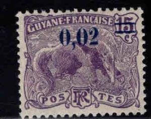 French Guiana Scott 95 MH* 1922 surcharged Anteater stamp