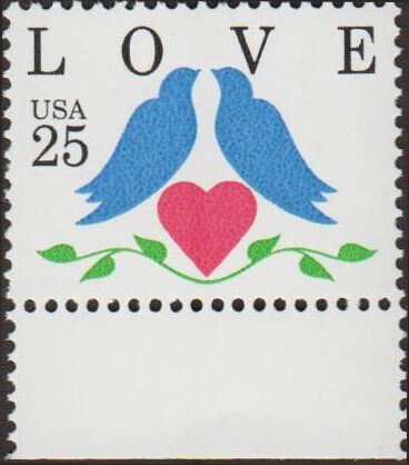 # 2440 MINT NEVER HINGED ( MNH ) LOVE STAMP 2 DOVES    