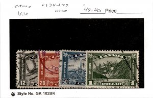 Canada, Postage Stamp, #174-177 Used, 1930 Citadel Quebec (AP)