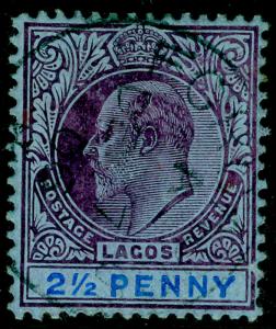 NIGERIA - Lagos SG57, 2½d dull purple & blue/blue, FINE used, CDS. Cat £16.
