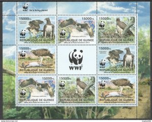 2013 Guinea Wwf Birds Of Prey Fauna #9865-9868 Kb(2Set) ** Nw0567