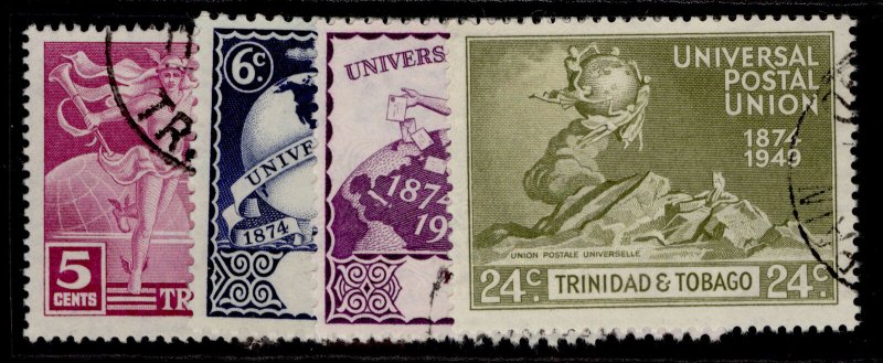 TRINIDAD & TOBAGO GVI SG261-264, anniversary of UPU set, FINE USED.