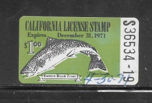 #Z3619 Used 1971 California Fishing Stamp