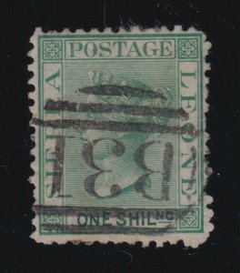 Sierra Leone Sc #10 (1872) 1sh yellow green Queen Victoria Used B31