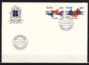 Iceland, Scott cat. 565-566. Christmas Music issue. First day cover. ^