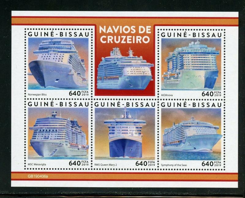 GUINEA BISSAU 2019 CRUISE SHIPS SHEET  MINT NEVER HINGED