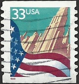 # 3281c USED FLAG AND CITY SMALL DATE