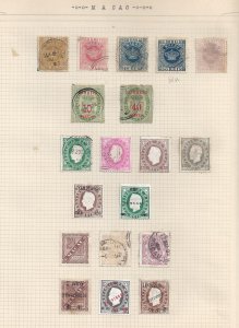 MACAO 1884-94 USED-MHNG nice lot 19 v. Crown D. Luis D. Carlos Surcharged Macau