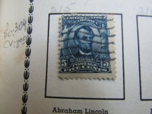 US, Scott # 304 used, Perforated 12,