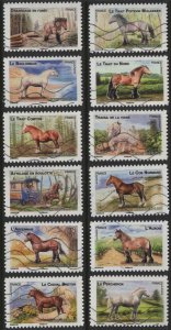 France 4369-4380 (used set of 12) horses of French regions (2013)