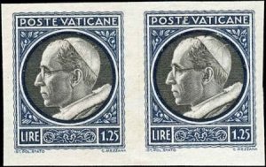 Vatican 72 - 76 Error Pairs VF Imperf Proofs, No Gum as Issued