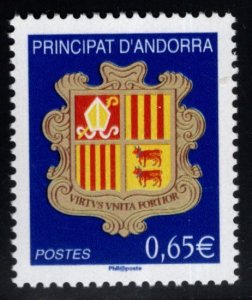(French) Andorra Scott 635 MNH** Coat of Arms stamp