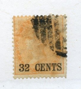 ?Straits Settlements #9, overprint thirty two cents, perfs, Cat $90 stamp