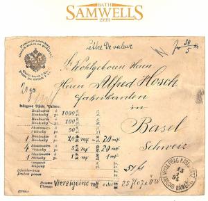 MS1349 1894 Austria BOHEMIA INSURED MAIL Stationery *Prague* Cover Switzerland