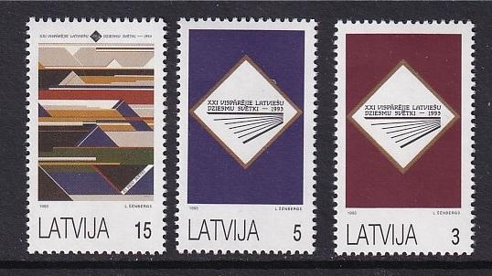 Latvia   #349-351    MNH  1993  National songfestival