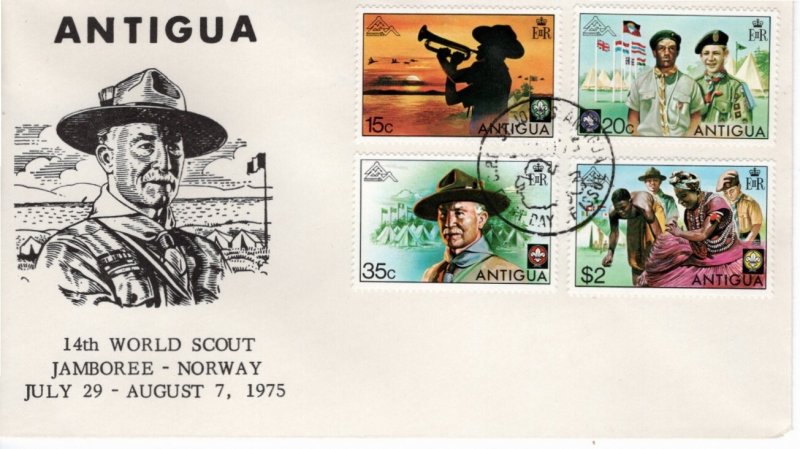 Antigua 1975 Sc 383-6 Commemorative Perforate FDC-1