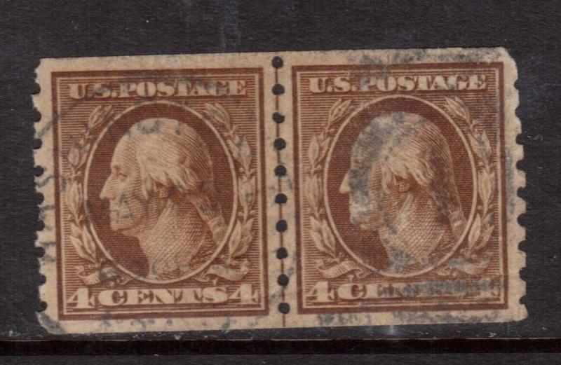 USA #395 VF Used Line Pair **With Certificate**