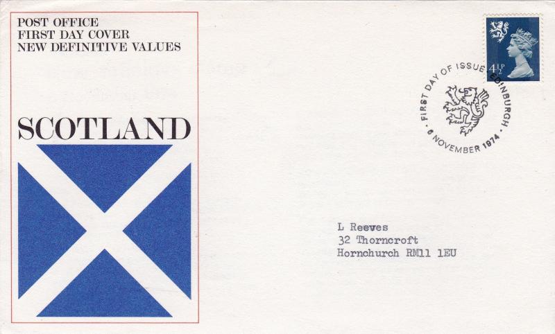 6/11/1974 UK GB FDC - Regionals - Scotland - Edinburgh Special Postmark #A2