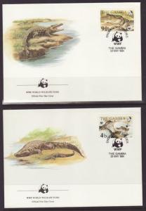 Gambia 515-518 Crocodiles 1984 WWF S/4 U/A FDC