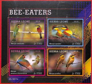 A4620 - SIERRA LEONE - MISPERF ERROR, minifoil: 2019, bee eaters,...-