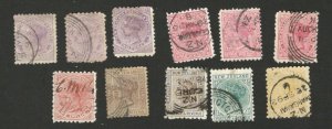 NEW ZEALAND - 11 USED OLD STAMPS - 1882.