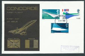 GB Concorde 1969 First Flight VFU  with SG 784-786 - airc...