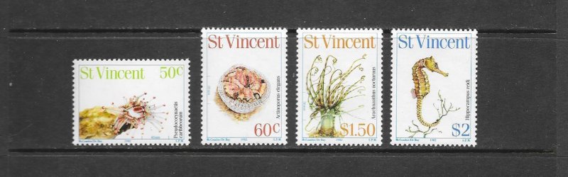 SEA LIFE- St VINCENT  #666-669  MNH