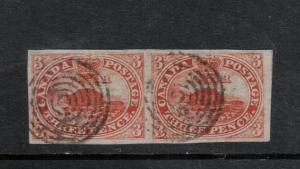 Canada #4 Very Fine Used Pair With Target Cancels **With Certificate**