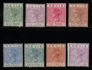 NEVIS SG25/34(Exc.30+32) 1882-90 DEFINITIVE SET MTD MINT