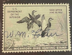 US Stamps #RW18 Used Federal Ducks #RW18A161