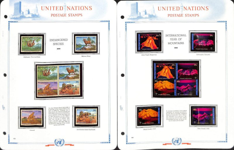 United Nations Stamp Collection in White Ace Album, Mint NH, 2002-2005