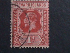 ​LEEWARD ISLANDS-1912 SC#48 KING GEORGE V-FANCY CANCEL 111 YEARS OLD VF