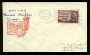 COLD WAR  IKE & WISTON SAY FAREWELL AT 3 POWER BERMUDA CONFERENCE APO 856 CANCEL