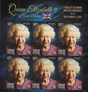 GRENADINES OF ST.VINCENT CANDUAN 2015 LONGEST REIGNING MONARCH MNH