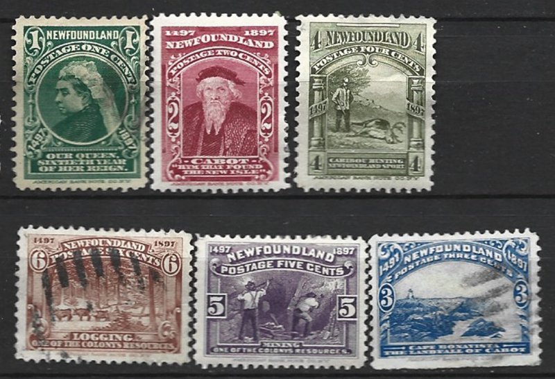 COLLECTION LOT 6650 NEWFOUNDLAND #61-6 MH/USED 1897 CV+$26