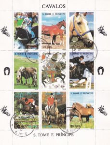 SA Sao Tome and Principe 1995 Horses used sheet