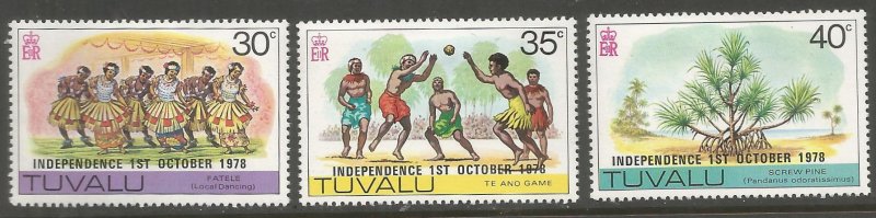 TUVALU  89-91  HINGED,  INDEPENDENCE, OCT 1, 1978