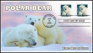 AO-4387, 2009, Polar Bear, Add-on Cachet, FDC, Coil, SC 4387