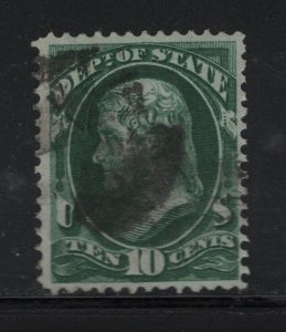 O62 F-VF used neat cancel with  nice color cv $ 55 ! see pic !