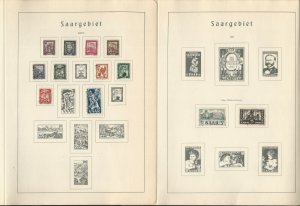 Germany Stamp Collection 1947-55 on 14 Lighthouse Pages, Saar, DKZ