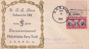 1937 USS Bass (SS-164) to Detroit, MI, Decommissoned cachet ... (N17009)