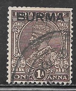 Burma 4: 1a George V, used, F-VF