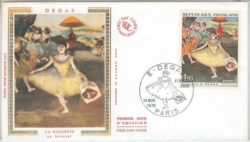 64885 - FRANCE - POSTAL HISTORY - FDC COVER 1970 : DEGAS art DANCE