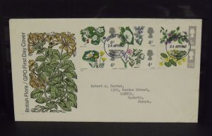 15371   GREAT BRITAIN   FDC # 488-493     British Flora      CV$ 10.40