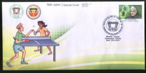 India 2021 Table Tennis Tournament Outbreak of COVID-19 Health Special Cover # 1