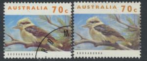 Australia  SC# 1282 & 1282A Kookaburra both printings Used see details 