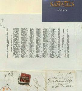 GB SCOTLAND *Glasgow Paisley Kilmarnock Ayr Railway* Letter 1846 Cover MS3671